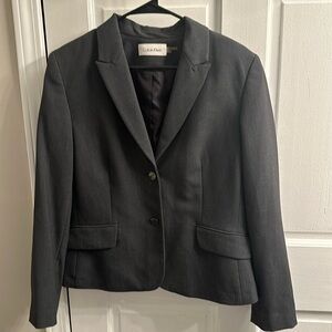 CALVIN KLEIN WOMENS blazer jacket gray size 12